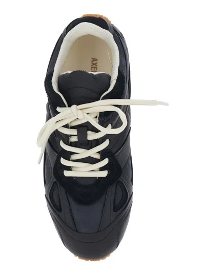 Axel Arigato 'slow Runner' Black Sneaker With Insert Design And Grooved Sole In Leather And Suede Woman In Black