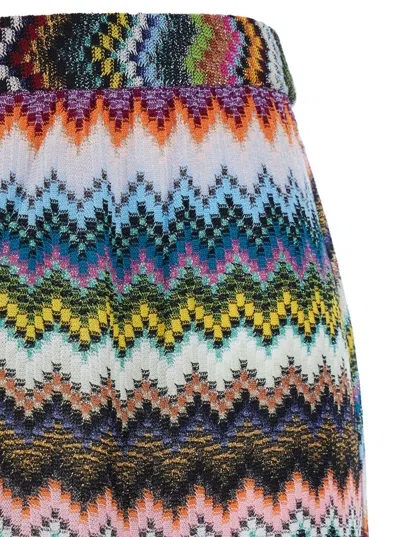 Missoni Beach Cover-up Pants In Lameviscose With Pixel-effect Zigzag Pattern In Multi