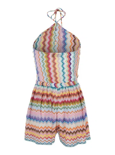 Missoni Multicolor Jumpsuit With All-over Zig Zag Pattern In Lamé Viscose Woman In Multi