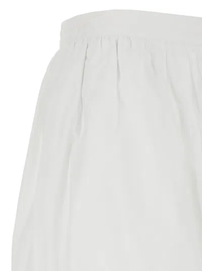 Rotate Birger Christensen White Crop Pants With Elastic Waist And Balloon Design In Cotton Woman In White