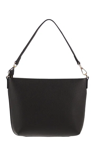 Mc2 Saint Barth Aline - Hammered Leather Bag In Black