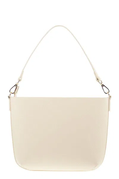 Mc2 Saint Barth Aline Grain-leather Shoulder Bag In White