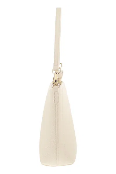 Mc2 Saint Barth Aline Grain-leather Shoulder Bag In White