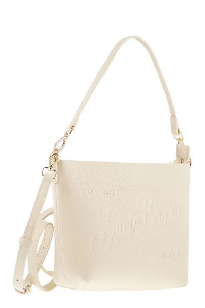 Mc2 Saint Barth Aline Grain-leather Shoulder Bag In White