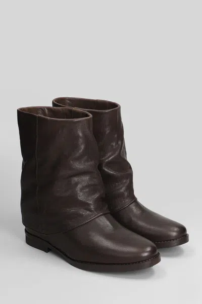 Julie Dee Low Heels Ankle Boots In Burgundy