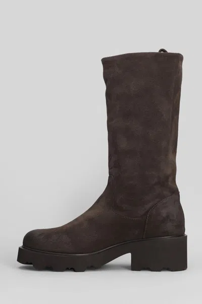 Julie Dee Low Heels Ankle Boots In Brown