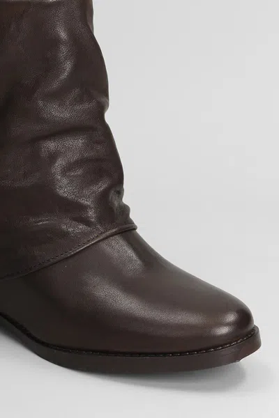 Julie Dee Low Heels Ankle Boots In Burgundy