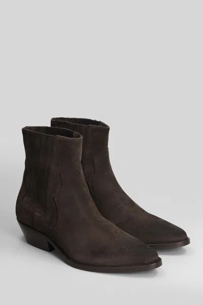 Julie Dee Texan Ankle Boots In Brown