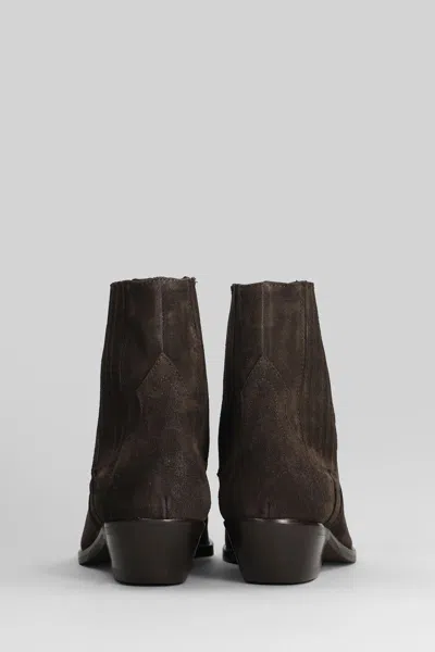 Julie Dee Texan Ankle Boots In Brown
