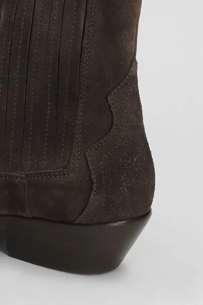 Julie Dee Texan Ankle Boots In Brown