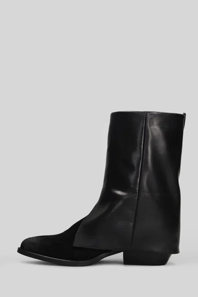 Julie Dee Texan Ankle Boots In Black