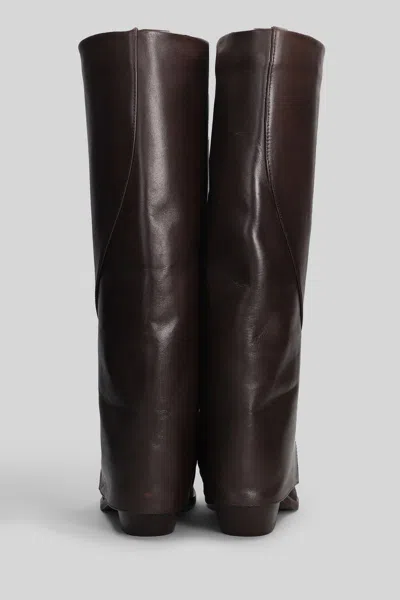 Julie Dee Knee Panelled 40 Boot In Brown