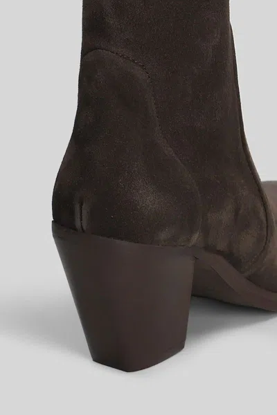 Julie Dee Texan Ankle Boots In Brown