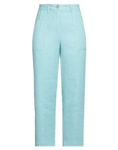 Forte Forte Forte_forte Woman Pants Turquoise Size 3 Linen, Cotton, Acrylic In Blue