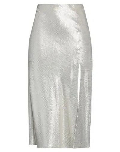 Forte Forte Forte_forte Woman Midi Skirt Platinum Size 3 Cotton, Viscose, Metallic Polyester, Acetate, Cupro In Gray