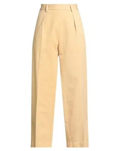 Forte Forte Forte_forte Woman Pants Beige Size 3 Cotton In Yellow