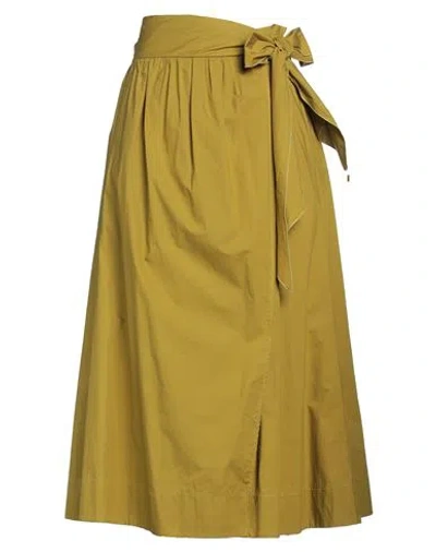 Forte Forte Forte_forte Woman Midi Skirt Military Green Size 3 Cotton In Green