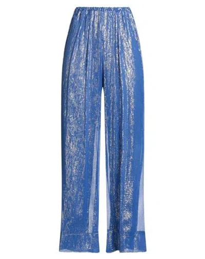 Forte Forte Forte_forte Woman Pants Blue Size 4 Silk, Metallic Polyester In Blue