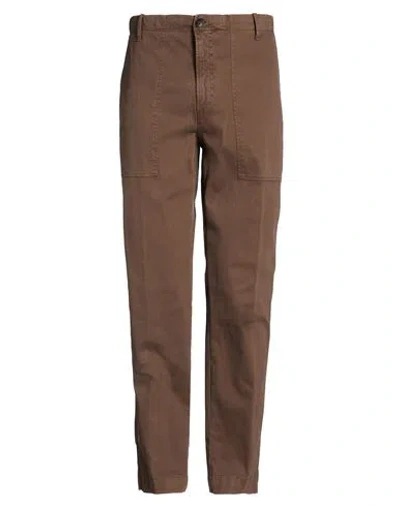 White Sand Man Pants Brown Size 34 Cotton, Elastane In Brown