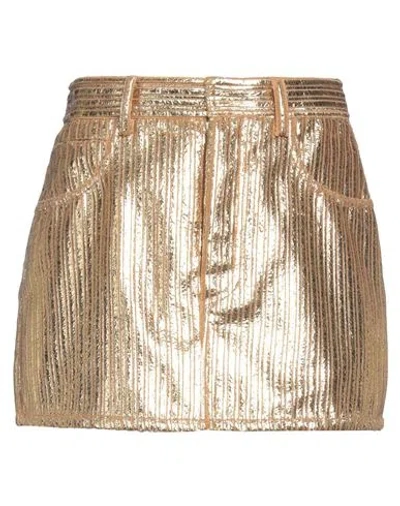 Forte Forte Forte_forte Woman Mini Skirt Gold Size 1 Polyester, Elastane, Polyurethane In Gold