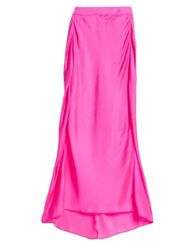 Forte Forte Forte_forte Woman Maxi Skirt Fuchsia Size 2 Silk, Polyamide In Pink