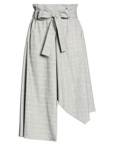 Eleventy Woman Midi Skirt Grey Size 2 Wool, Cashmere, Elastane, Polyamide, Polyester In Gray