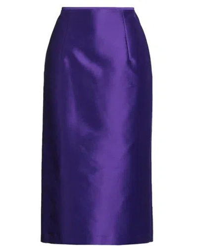 Lunatica Milano Woman Midi Skirt Purple Size 6 Polyester In Blue