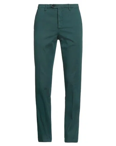 Drumohr Man Pants Deep Teal Size 40 Cotton, Elastane In Green