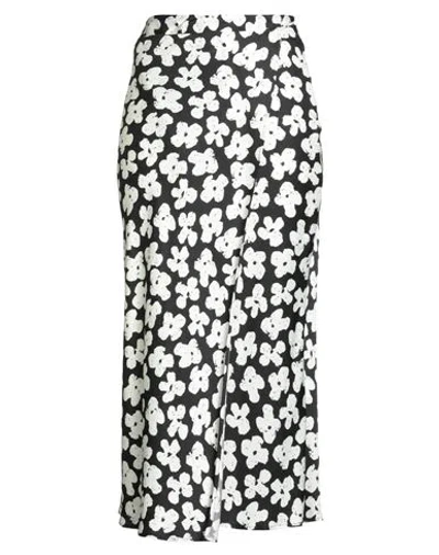 Msgm Woman Maxi Skirt Black Size 6 Viscose In White