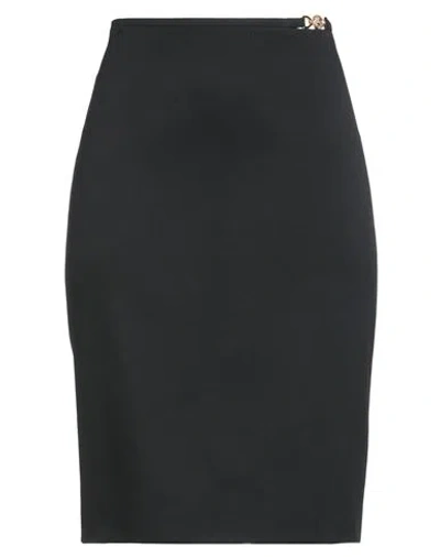Versace Woman Midi Skirt Black Size 6 Virgin Wool, Elastane In Black