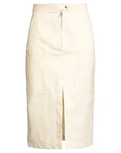 Tela Woman Denim Skirt Pastel Yellow Size 6 Cotton, Linen In Neutral