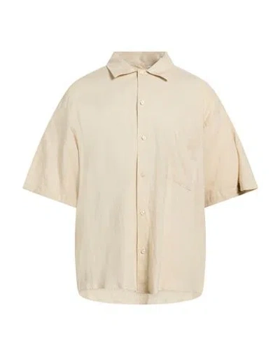 Njb New Job Brand Man Shirt Beige Size Xl Linen, Viscose In Sand