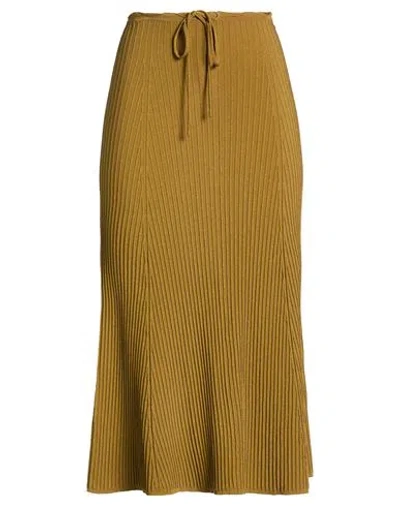 Roberto Collina Woman Midi Skirt Khaki Size Xl Viscose, Polyester In Sand