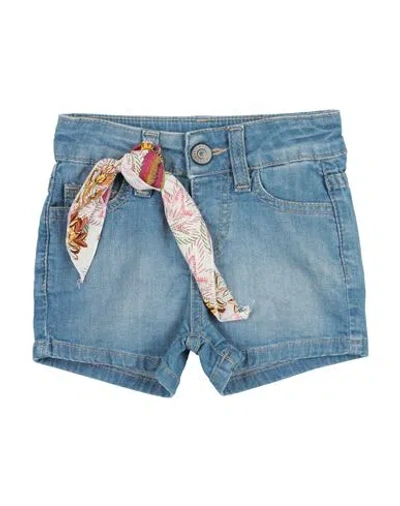 Please Newborn Girl Jeans Blue Size 3 Cotton, Elastane In Blue