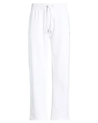 Off-white Man Pants White Size L Cotton, Elastane In White