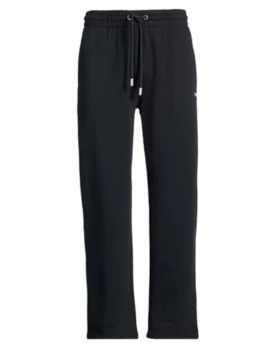 Off-white Man Pants Black Size L Cotton, Elastane In Black