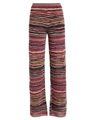Missoni Woman Pants Chocolate Brown Size 8 Viscose, Metallic Fiber, Elastane, Polyamide In Brown