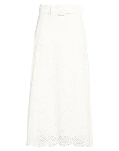 Veronica Beard Woman Midi Skirt White Size 8 Cotton In White