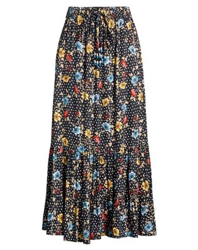 Connor & Blake Woman Maxi Skirt Midnight Blue Size L Viscose In Blue