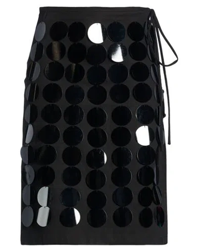 Msgm Woman Midi Skirt Black Size 4 Cotton, Elastane, Polyester In Black