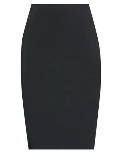 Peserico Sign Woman Midi Skirt Black Size 12 Polyester, Elastane In Black