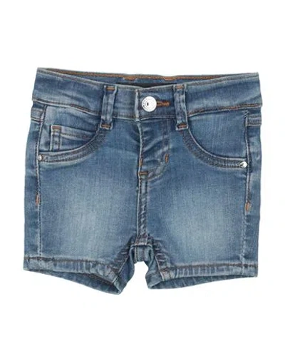 Guess Newborn Girl Jeans Blue Size 3 Cotton, Polyester, Elastane In Blue