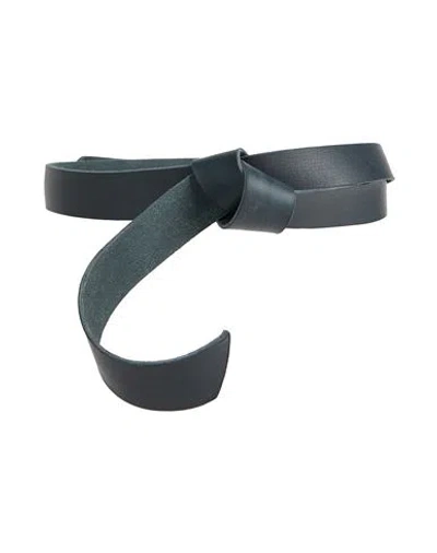 Forte Forte Forte_forte Woman Belt Midnight Blue Size Onesize Leather In Green