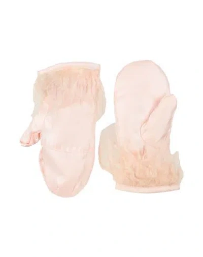 Forte Forte Forte_forte Woman Gloves Light Pink Size S Viscose, Polyester, Leather In Pink
