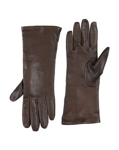 Maliparmi Malìparmi Woman Gloves Dark Brown Size 7 Ovine Leather In Brown