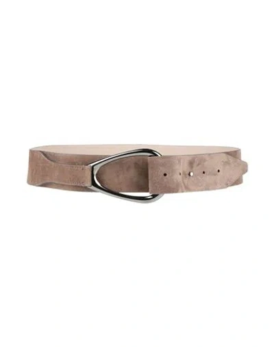 Brunello Cucinelli Woman Belt Khaki Size L Leather In Brown