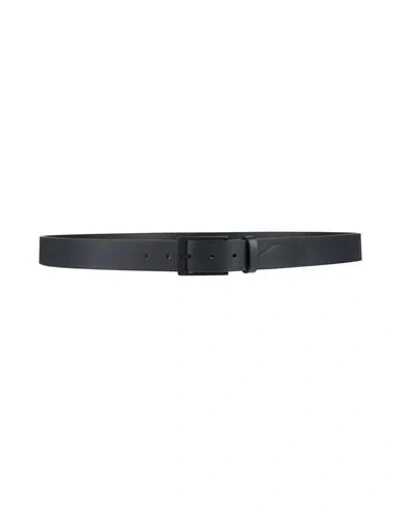 Piquadro Man Belt Midnight Blue Size Onesize Leather In Black