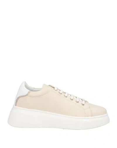 Liu •jo Woman Sneakers Beige Size 8 Leather In Neutral