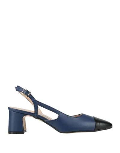 Divine Follie Woman Pumps Navy Size 8 Synthetisches Material In Blue