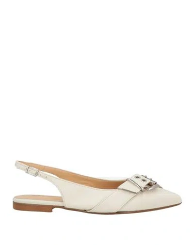 Divine Follie Woman Ballet Flats Cream Size 8 Leather In White
